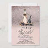 Invitation Vin Casquette sorcier Rose Parties scintillant Bok (Devant)