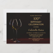 Invitation Vin Champagne 100e fête d'anniversaire (Devant)