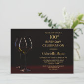 Invitation Vin Champagne 100e fête d'anniversaire (Debout devant)