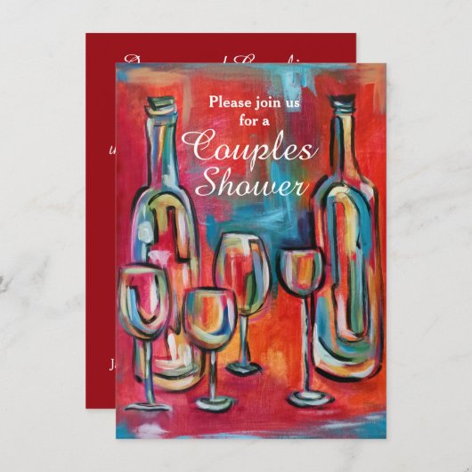 Invitation Vin Couples Wedding shower (Devant / Derrière)