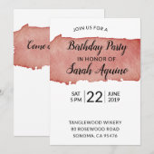 Invitation Vin d'aquarelle Stain Winnie fête d'anniversaire (Devant / Derrière)
