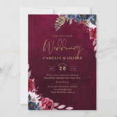 Invitation Vin de baie floral mariage (Devant)