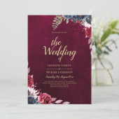 Invitation Vin de baie floral mariage (Debout devant)