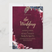 Invitation Vin de baies floral mariage (Devant)