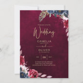 Invitation Vin de baies Mariage floral (Devant)