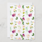 Invitation Vin de Bourgogne Aquarelle rose Floral (Dos)