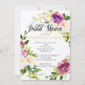 Invitation Vin de Bourgogne Aquarelle rose Floral (Devant)