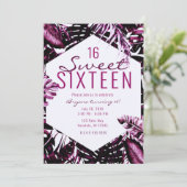 Invitation Vin de Bourgogne Feuilles de Palmier Tropical Chic (Debout devant)