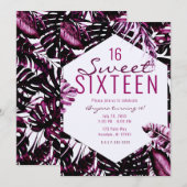 Invitation Vin de Bourgogne Feuilles de Palmier Tropical Chic (Devant / Derrière)