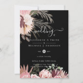 Invitation Vin de Bourgogne Pampas Grass Mariage Tropical (Devant)