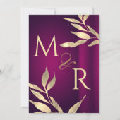 Invitation Vin de Bourgogne rouge et feuille d'or feuille (Dos)