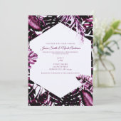 Invitation Vin de Bourgogne Tropical Palm Feuille Chic Mariag (Debout devant)