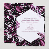 Invitation Vin de Bourgogne Tropical Palm Feuille Chic Mariag (Devant / Derrière)