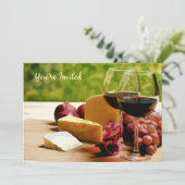 Invitation Vin de campagne, fromage et fruits Vous êtes invit (Debout devant)