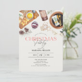 Invitation Vin de cuisine moderne Noël Green Holiday Party (Debout devant)
