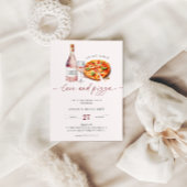 Invitation Vin De Fête des mariées D'Amour Et De Pizza