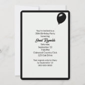 Invitation Vin de fête du 30e anniversaire sur écran Smartpho (Dos)