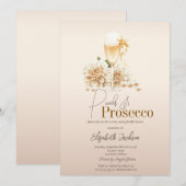 Invitation Vin de fleurs blanches Perles Prosecco Réception d (Devant / Derrière)