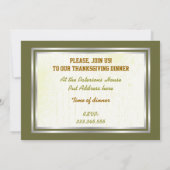 Invitation Vin de raisin Thanksgiving Dîner sur mesure Invita (Dos)