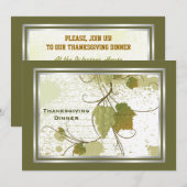 Invitation Vin de raisin Thanksgiving Dîner sur mesure Invita (Devant / Derrière)