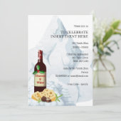 Invitation Vin de vacances fromage hiver neige (Debout devant)