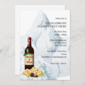 Invitation Vin de vacances fromage hiver neige (Devant / Derrière)