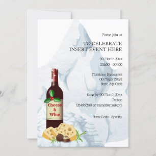 Invitation Vin de vacances fromage hiver neige