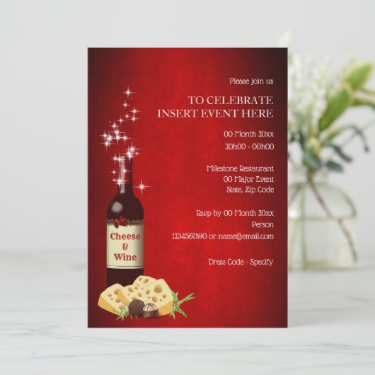 Invitation Vin de vacances repas formel (Debout devant)