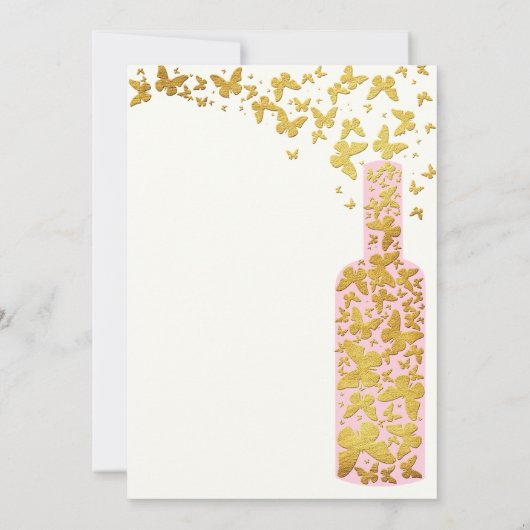 Invitation Vin Dégustation Boho Papillons rose 30e anniversai (Dos)