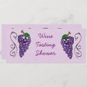 Invitation Vin Dégustation Douche ou Raisins d'Invitation de (Devant / Derrière)