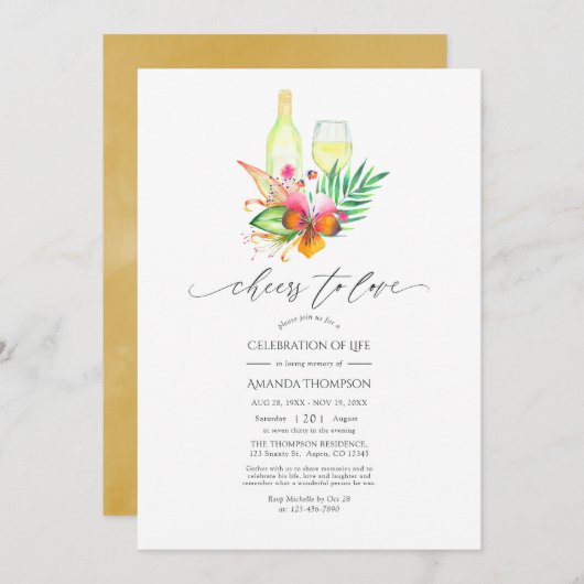 Invitation Vin d'été de la plage tropicale Célébration de la  (Devant / Derrière)