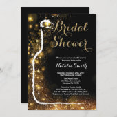 Invitation Vin d'invitation pour la douche nuptiale noire et  (Devant / Derrière)