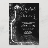 Vin d'invitation pour la douche nuptiale noire et