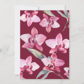 Invitation Vin d'orchidée florale aquarelle douche nuptiale (Dos)