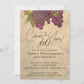 Invitation Vin Élégant 60 ans Anniversaire À 60 Années (Devant)