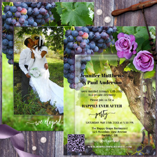 Invitation Vin Elopement à thème Mariage photo
