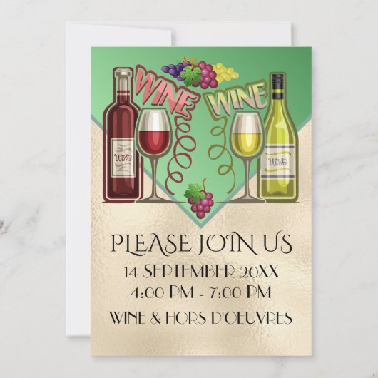 Invitation Vin et Amis - Voir au verso - (Dos)