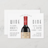 Invitation Vin et dîner Fête d'anniversaire (Devant / Derrière)