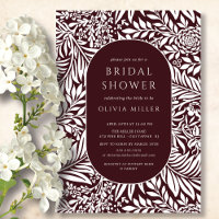 Vin et feuille blanche Floral Douche nuptiale Invi