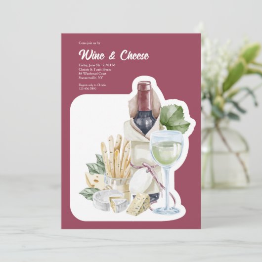 Invitation Vin et fromage (Debout devant)