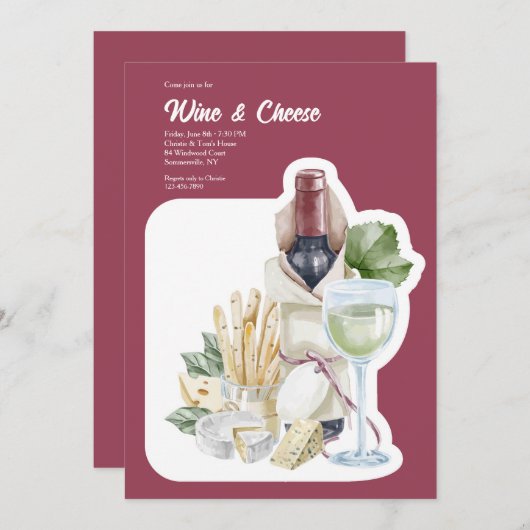 Invitation Vin et fromage (Devant / Derrière)
