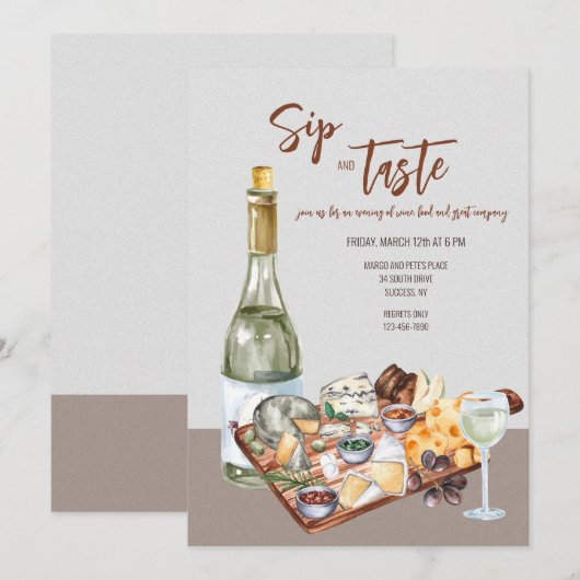 Invitation Vin et fromage (Devant / Derrière)