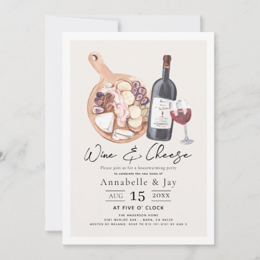 Invitation Vin et fromage Charcuterie Fête du Ménage (Devant)