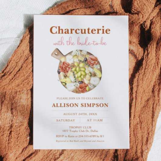 Invitation Vin et Fromage Fête des mariées de charcuterie