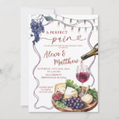 Invitation Vin et Fromage Parfait Paire Fiançailles Douche (Devant)