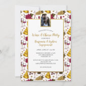 Invitation Vin et fromage, photo du couple (Devant)