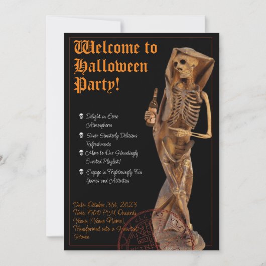 Invitation Vin et mort Halloween l'invitation (Devant)