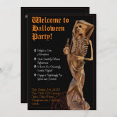 Invitation Vin et mort Halloween l'invitation (Devant / Derrière)