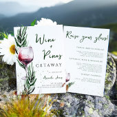 Invitation Vin et Pins Gold Noël Bachelorette Week-end