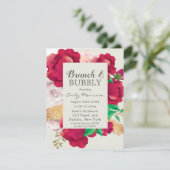 Invitation Vin et tourbe rose vif Brunch & Bubbly (Debout devant)